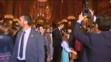 Los Reyes, sus hijas y Doña Sofía asisten a la Misa de Resurrección en la Catedral de Mallorca