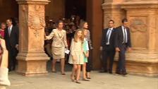 La misa de Pascua reúne de nuevo en Palma a los Reyes, sus hijas y Doña Sofía
