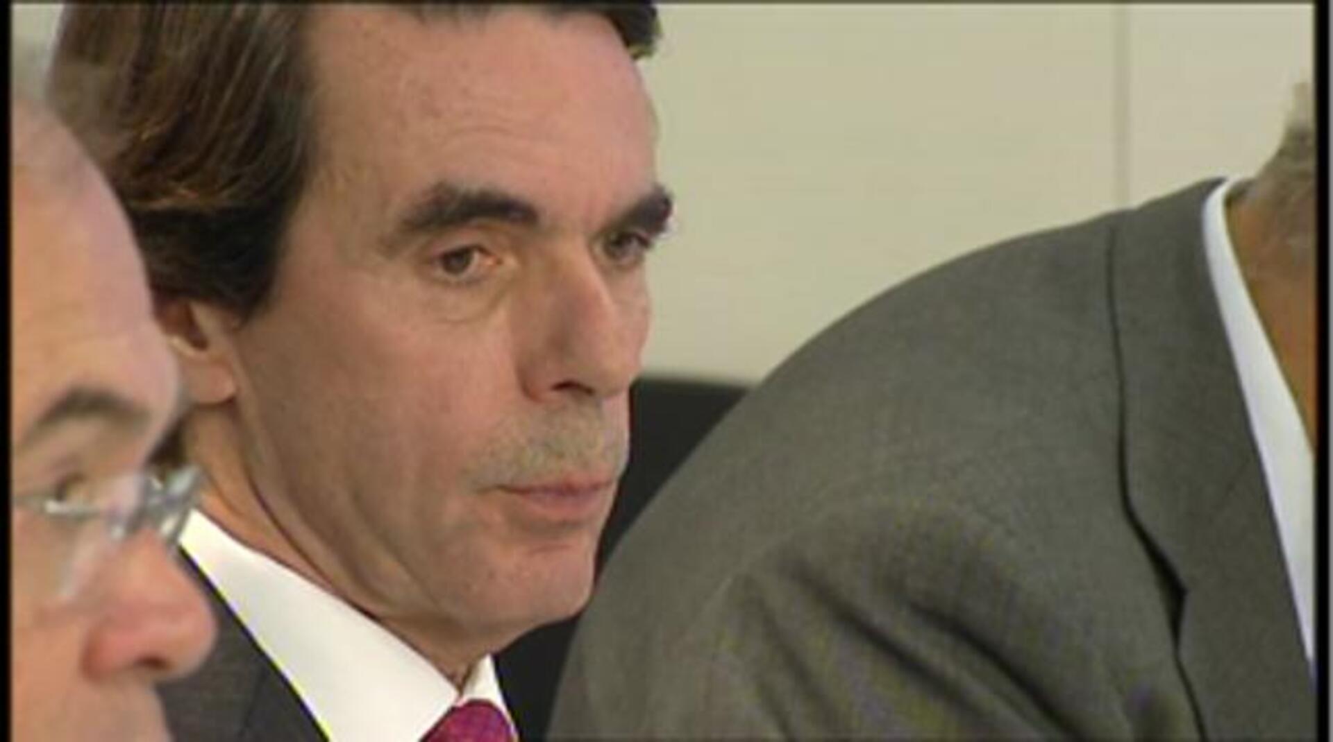 El expresidente del Gobierno José María Aznar , en el comité ejecutivo nacional del Partido Popular hoy