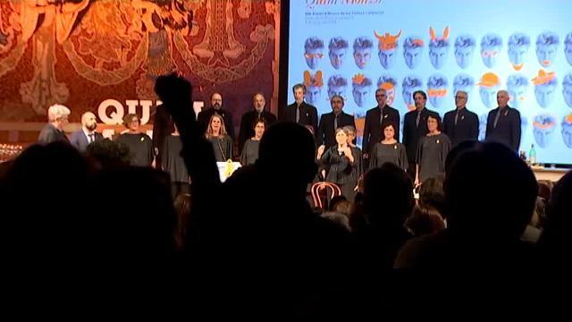 Torra y Torrent piden la libertad de los presos políticos en el Palau