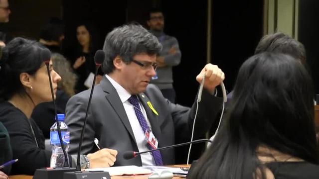 Carles Puigdemont y Anna Gabriel, juntos en la sede europea de Naciones Unidas