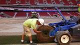 Comienza la instalación de césped en el Wanda Metropolitano