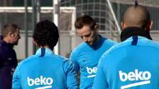 Umtiti, novedad en el entrenamiento del Barça