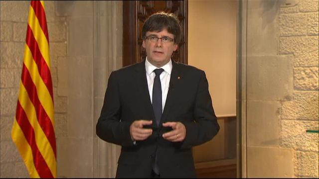 Carles Puigdemont, durante su discurso