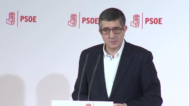 Patxi López ayer durante la presentación de su candidatura