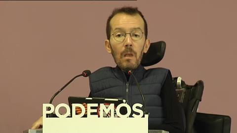 Pablo Echenique y Pablo Iglesias en la sede de Podemos la pasada semana