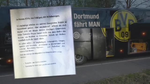 Imagen del autobús atacado del Borussia Dortmund