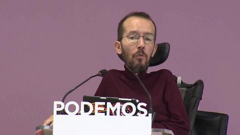 Pablo Echenique durante la rueda de prensa de esta mañana