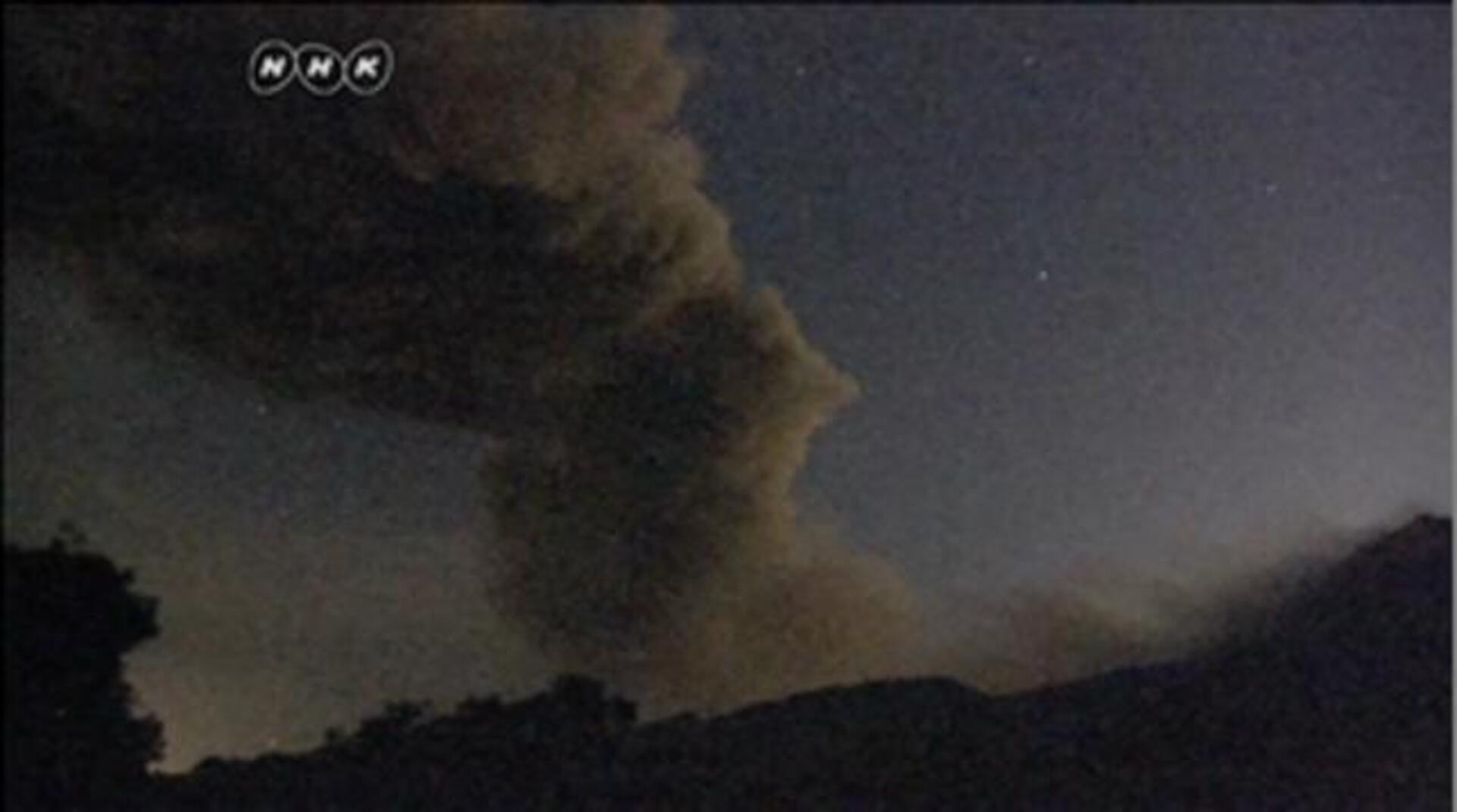Imagen de la erupción del volcán Sakurajima