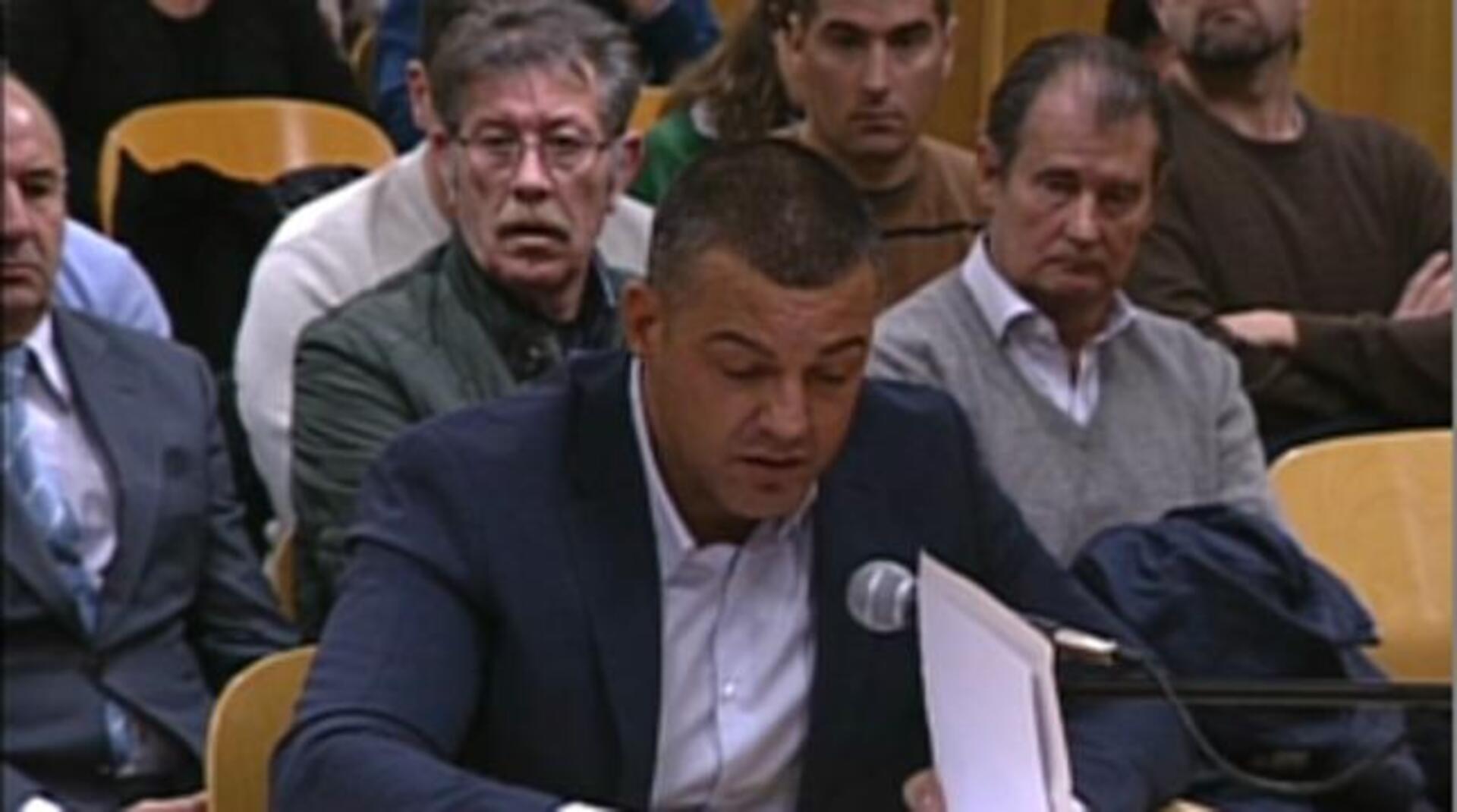 El banquillo de los acusados, entre los que se encuentra Miguel Ángel Flores y Santiago Rojo