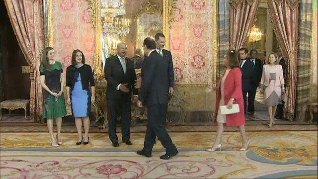 Don Felipe recibió este lunes a Luis Guillermo Solís en el Palacio Real