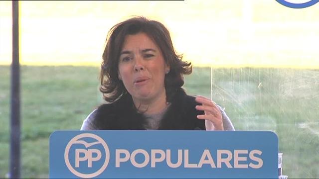 La vicepresidenta del Gobierno, Soraya Sáenz de Santamaría, en Logroño