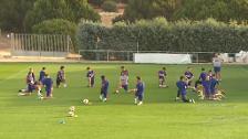 El Atlético de Madrid completa el entrenamiento matutino antes de su viaje a los Alpes italianos