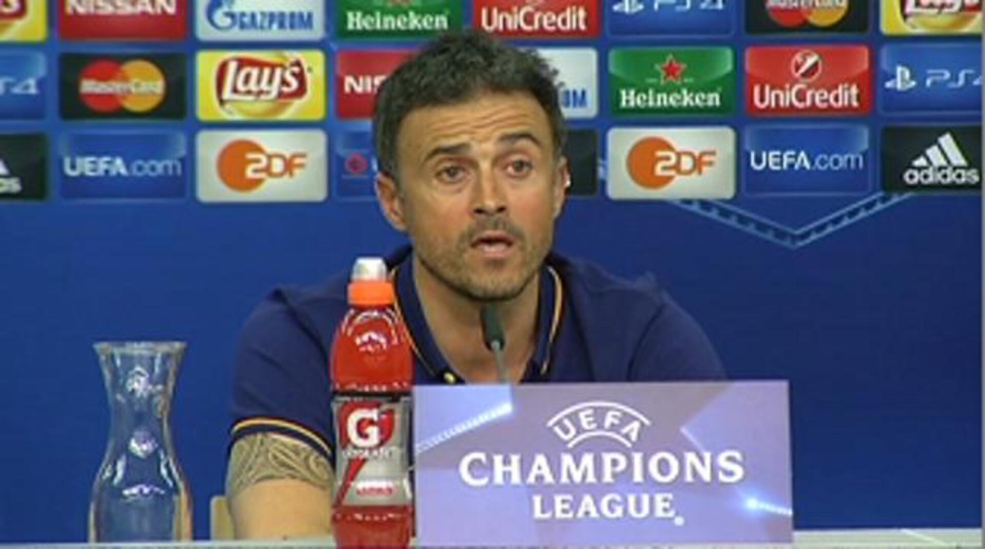 Luis Enrique, en la sala de prensa