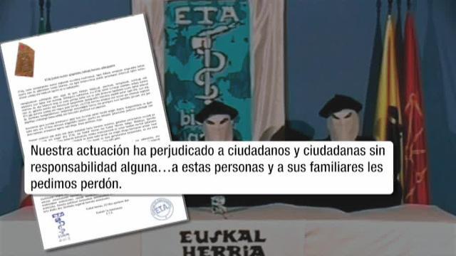 ETA pide perdón a una parte de las víctimas
