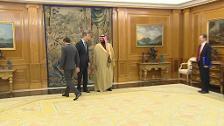 Los Reyes, medio Gobierno y grandes empresarios en el almuerzo con el Príncipe saudí