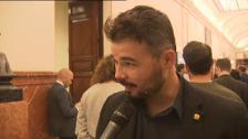 Rufián pide a Iglesias que vaya a Moncloa a "presionar" a Sánchez con las mismas ganas con las que irá a la cárcel a "presionar" a Junqueras