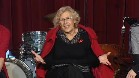 Carmena y los Reyes Magos en la cabalgata del año pasado