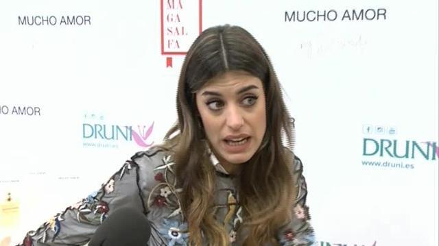 Dulceida, durante la sesión de fotos en la presentación de su perfume