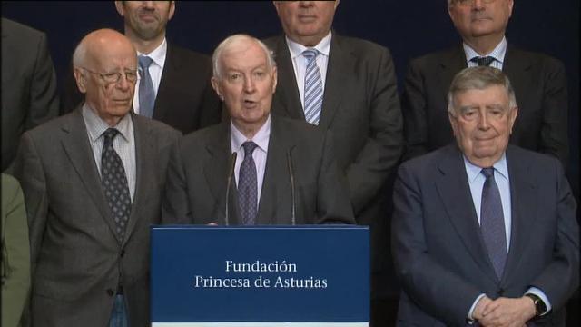 Los integrantes de Les Luthiers, al término de una actuación en Oviedo