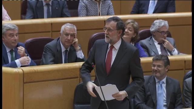 Mariano Rajoy ayer en el Senado durante la sesión de control al Gobierno