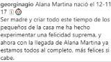 Georgina Rodríguez posa orgullosa con su pequeña Alana Martina