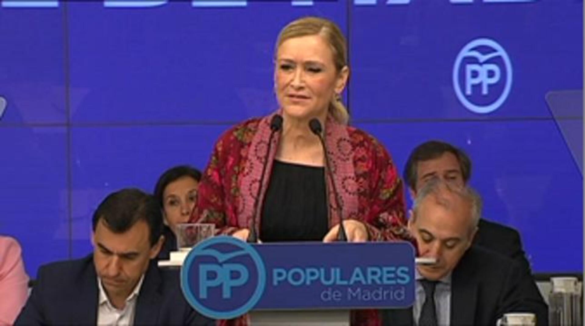 Cristina Cifuentes y Esperanza Aguirre en la Junta Directiva Regional del PP