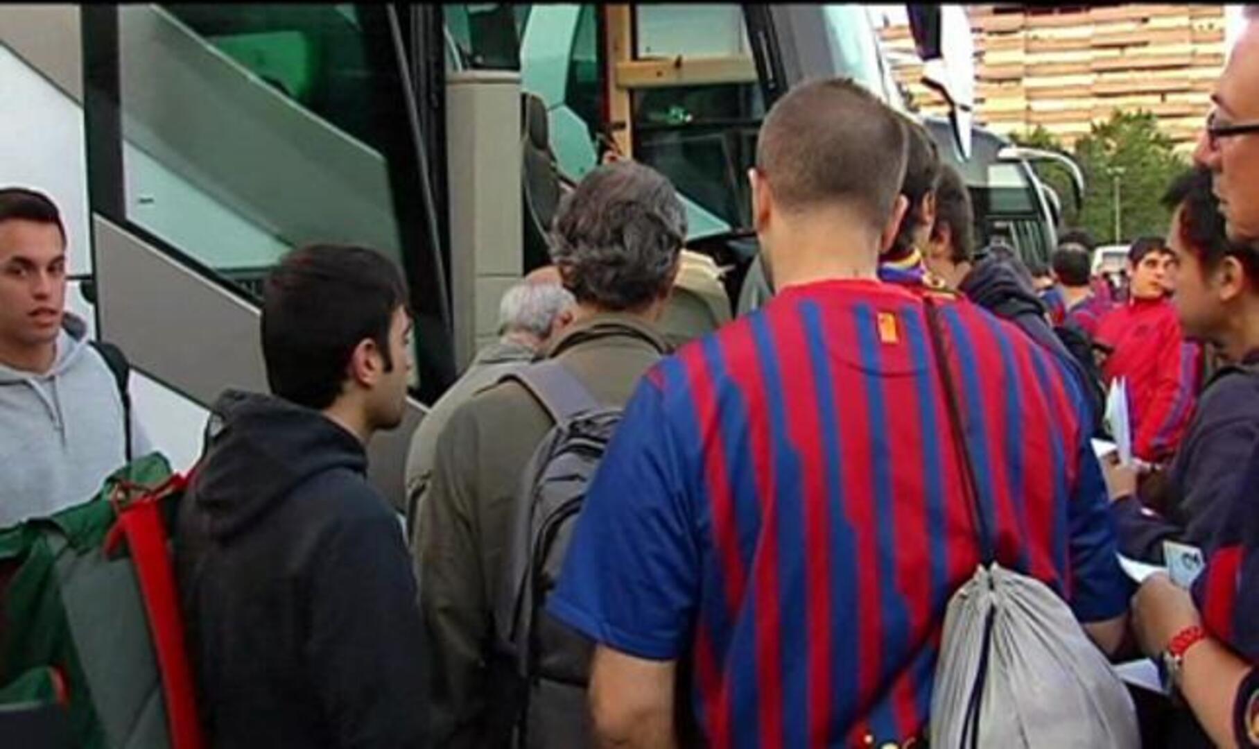 Los aficionados del Barcelona también se hacen notar en Madrid