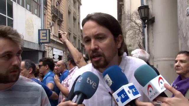 Pablo Iglesias: &quot;Es una vergüenza que haya dirigentes catalanes  en la cárcel o en el exilio&quot;