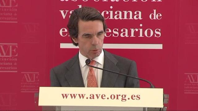 Imagen de Aznar tomada este lunes en Valencia