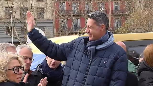 Manifestación a favor de Guaidó en el centro de Barcelona