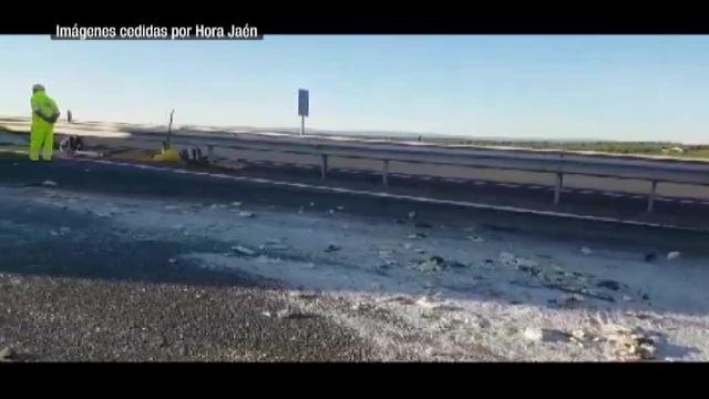 Estado en el que quedó el autobús tras el accidente