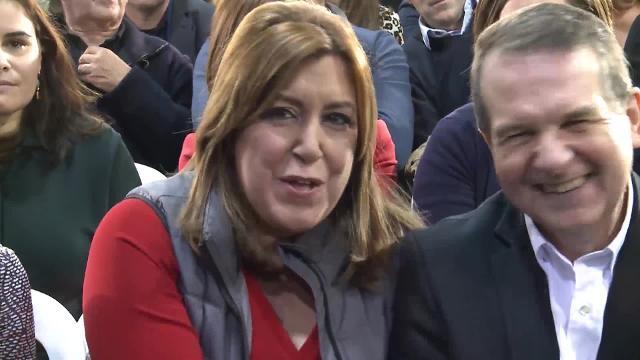 La presidenta de Andalucía, Susana Díaz, arropada por 3.000militates en el auditorio de la ONCE (Madrid)