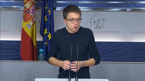 El portavoz parlamentario de Podemos, Íñigo Errejón