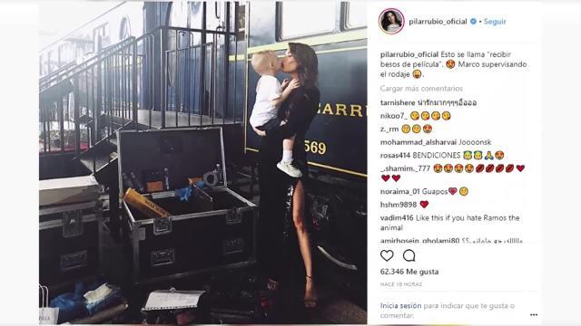 Uno de sus &#039;amores&#039; acompaña a Pilar Rubio al trabajo