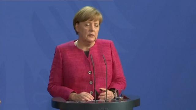 Encuentro entre la canciller Angela Merkel y el presidente electo en Francia, Emmanuel Macron