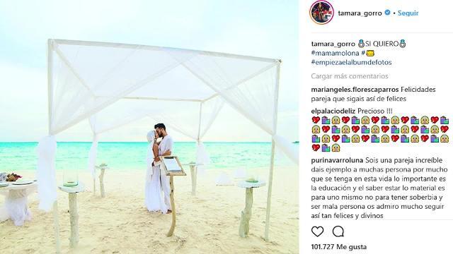 Tamara Gorro enseña las fotos de su enlace en Maldivas
