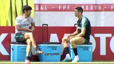 Cristiano Ronaldo lidera el entrenamiento de Portugal