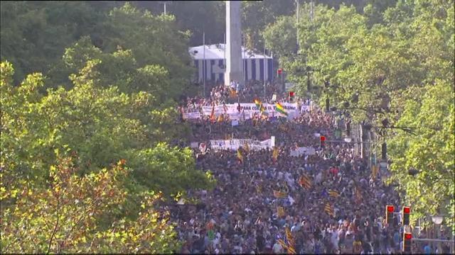 Imagen de la concentración de esta tarde en Barcelona