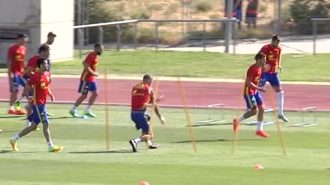 Lopetegui, en su primer entrenamiento de la selección