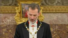 Felipe VI da la bienvenida a Rebelo de Sousa con una cena de gala en el Palacio Real