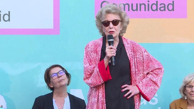 Marisa Paredes apoya a Más Madrid en su mitin de cierre