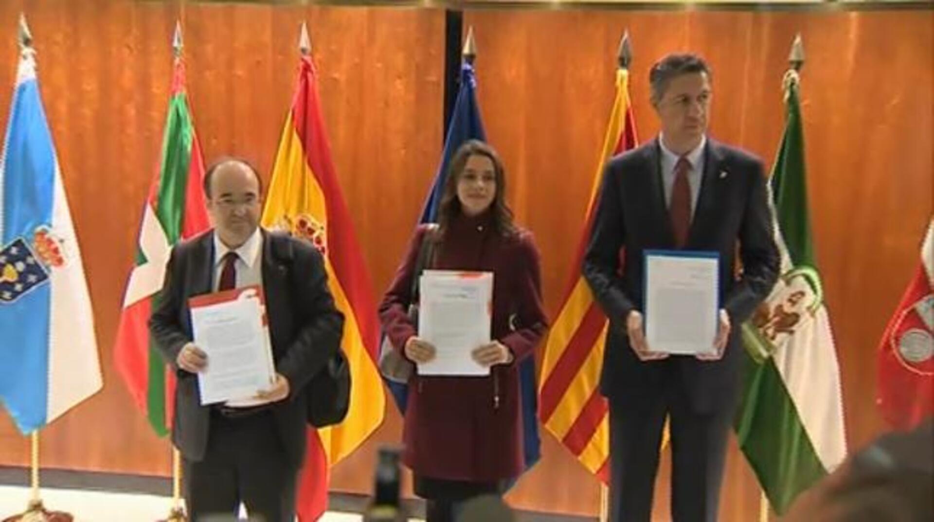 Albiol, Arrimadas e Iceta en el TC