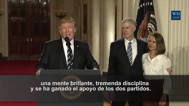 Vídeo: Trump nombra a Gorsuch como candidato al Supremo