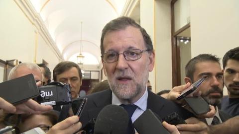 Mariano Rajoy durante el pleno de esta mañana