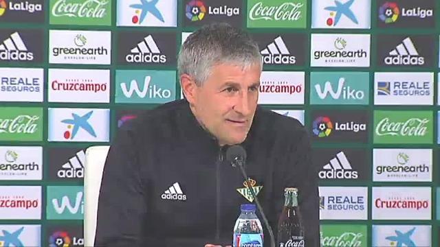 Quique Setién, sobre el penalti a Lucas Vázquez: &quot;La duda es si hubiese pitado en el otro área&quot;