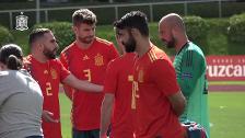 Buen ambiente en la la foto oficial de la selección