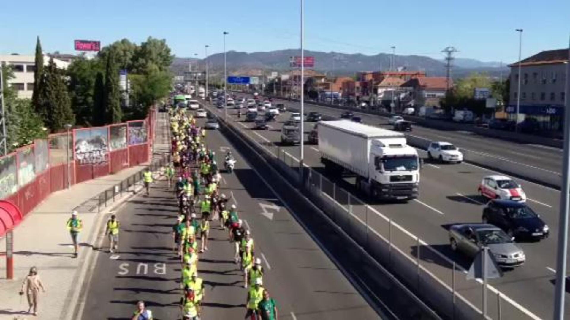 Los mineros de la «marcha norte» provocan retenciones en su camino hacia Madrid