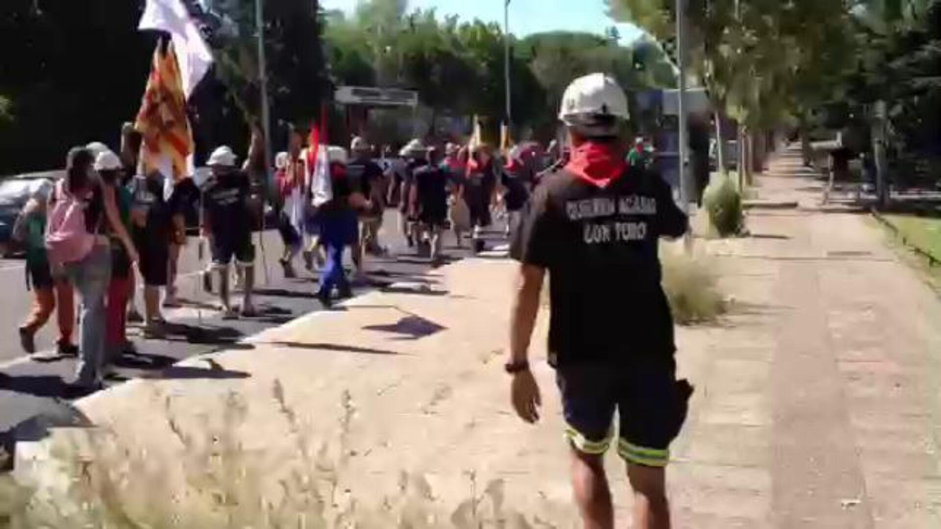 Los mineros de la «columna de Aragón» llegan a Ciudad Universitaria