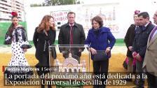 Pistoletazo de salida a la Feria de Abril de Sevilla 2019 con la colocación del primer tubo de la portada